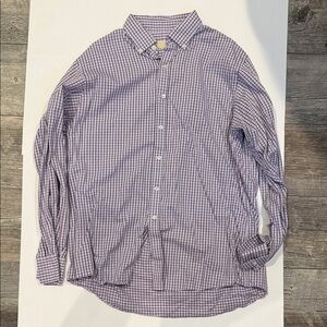 Michael Kors Purple and White Checkered Men's Shirt